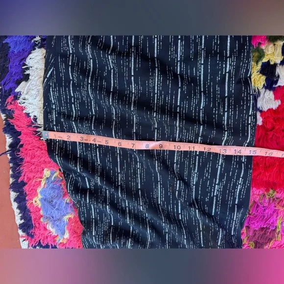 90s Vintage Fredricks of Hollywood Slinky Black Halter Dress w Beaded Chains - Picture 9 of 9